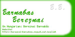 barnabas bereznai business card